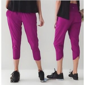 Lululemon Tranquil Crop Pants Size 8 EC‎ Pockets 22" Ins